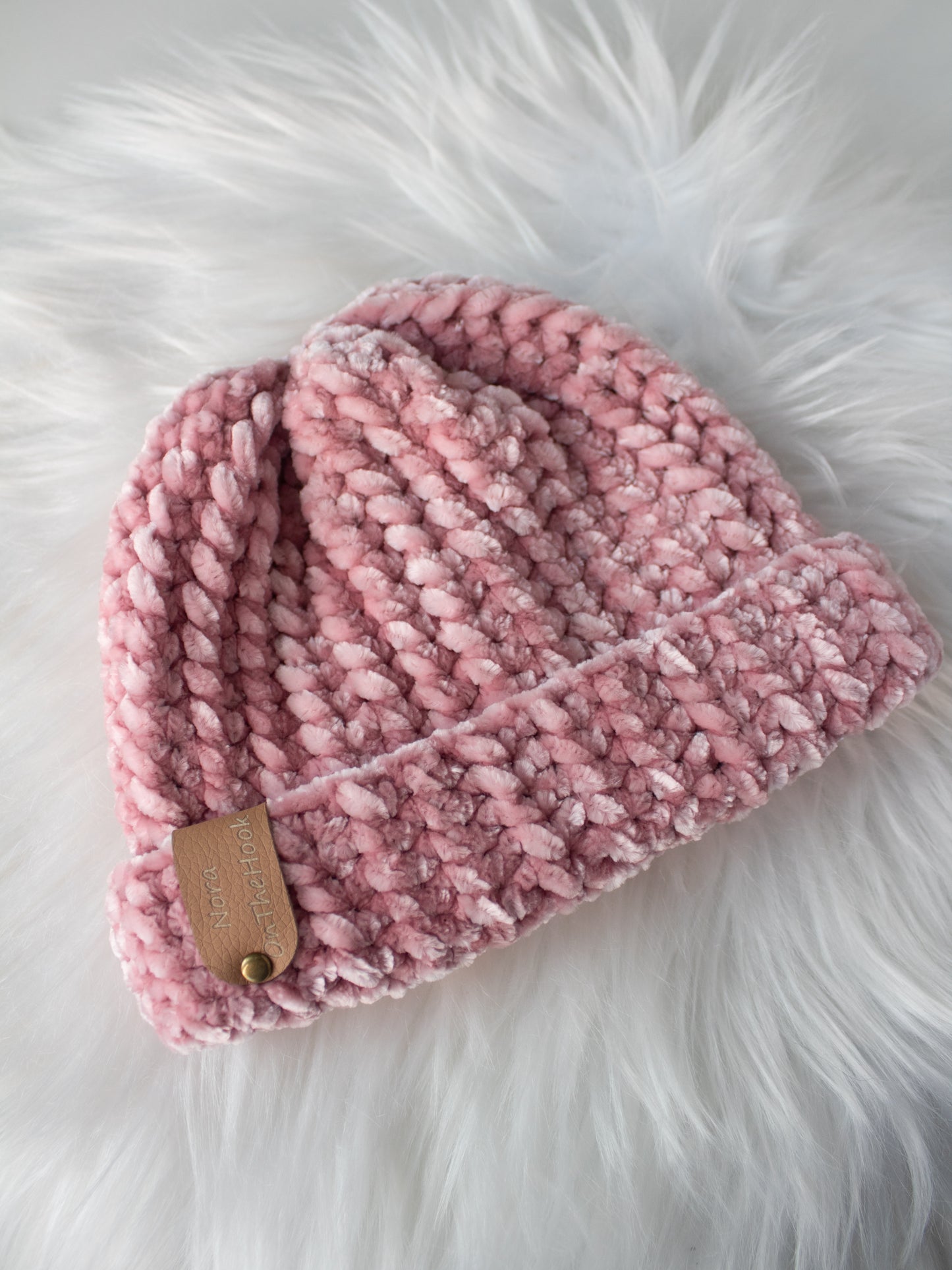 Velvet Baby Beanie with Pompoms